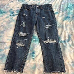 Distressed Blue Jeans
